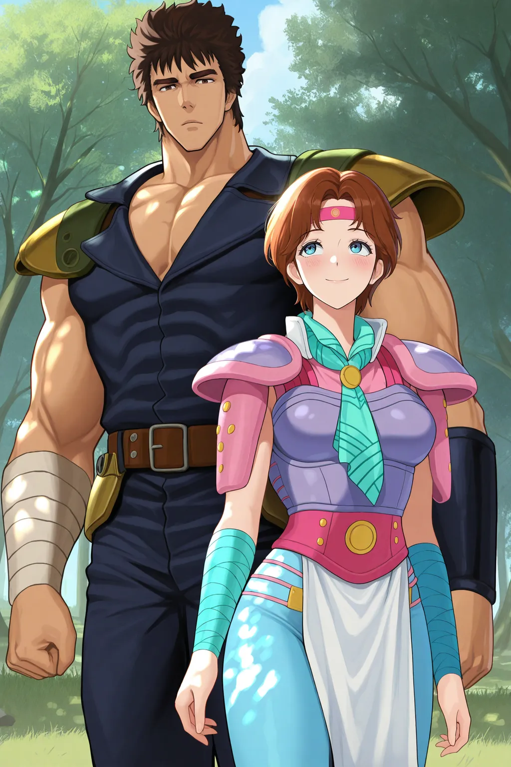 Lin & Kenshiro/リンとケンシロウ - Hokuto no Ken 2 | Illus Characters | Commission - by IndolentCat