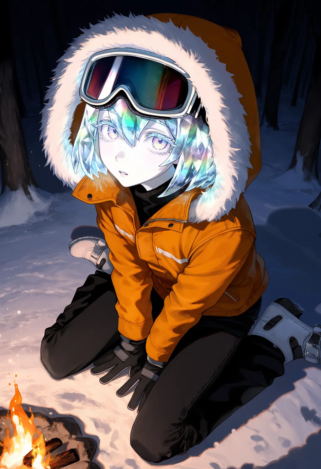 AI image #177397 by Deto15: solo, blue hair - by Deto15
