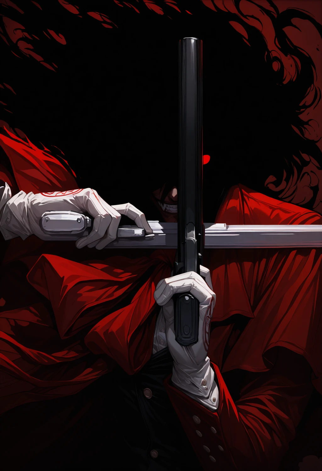 Alucard's Inverted Cross Pose Concept - by Infamous__Fish
