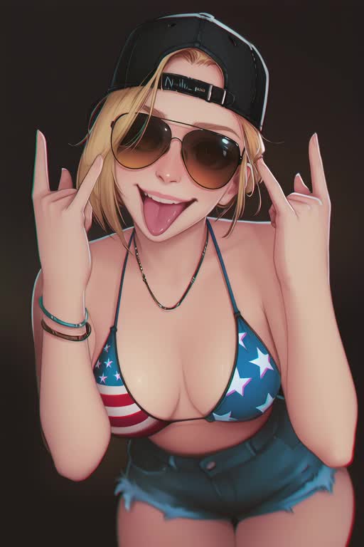 AI video #199 by Semi:nehey:: short shorts, upper teeth only - by Semi:nehey: