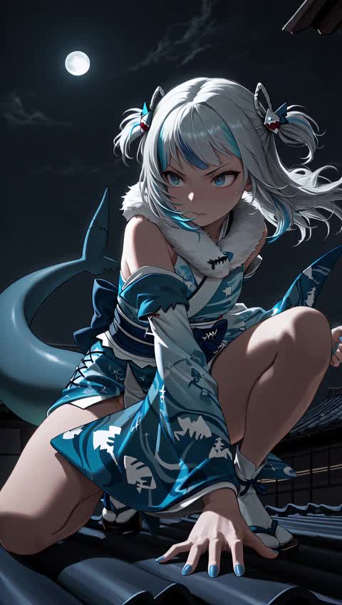 AI video #253 by Semi:nehey:: gawr gura, 1girl - by Semi:nehey: