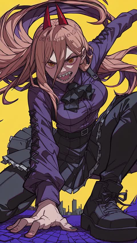 AI video #326 by Semi:nehey:: power (chainsaw man), 1girl - by Semi:nehey: