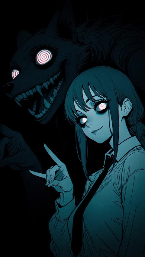 AI video #458 by Semi:nehey:: makima (chainsaw man), 1girl - by Semi:nehey: