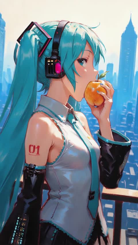 AI video #581 by Semi:nehey:: hatsune miku, 1girl - by Semi:nehey: