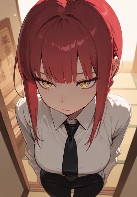 AI video #617 by Semi:nehey:: makima (chainsaw man), 1girl - by Semi:nehey: