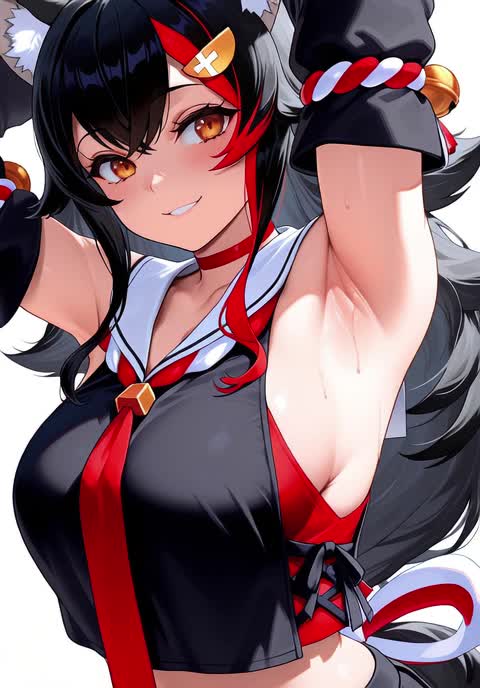 AI video #669 by Semi:nehey:: ookami mio, ookami mio (1st costume) - by Semi:nehey: