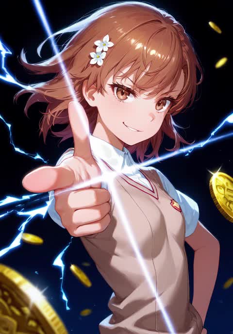AI video #700 by Semi:nehey:: misaka mikoto, 1girl - by Semi:nehey: