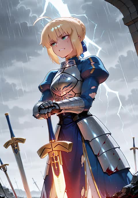 AI video #723 by Semi:nehey:: artoria pendragon (fate), saber (fate) - by Semi:nehey: