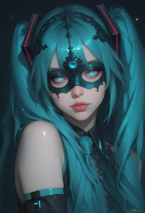 AI video #872 by Semi:nehey:: hatsune miku, 1girl - by Semi:nehey: