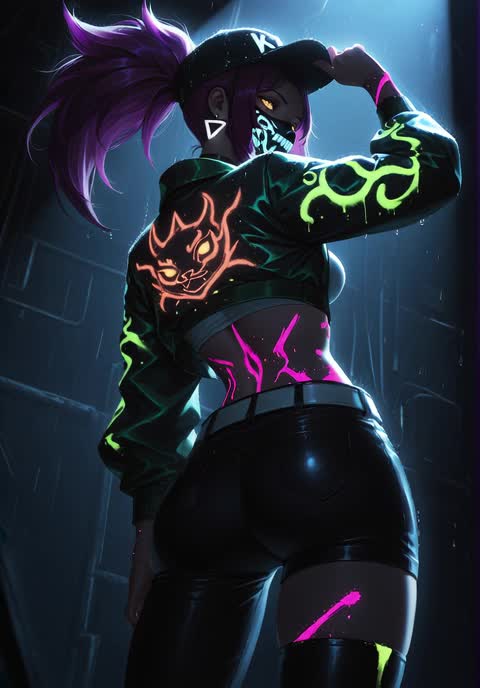 AI video #1010 by Semi:nehey:: akali, 1girl - by Semi:nehey: