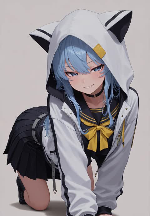 AI video #1012 by Semi:nehey:: hoshimachi suisei, hoshimachi suisei (school u... - by Semi:nehey: