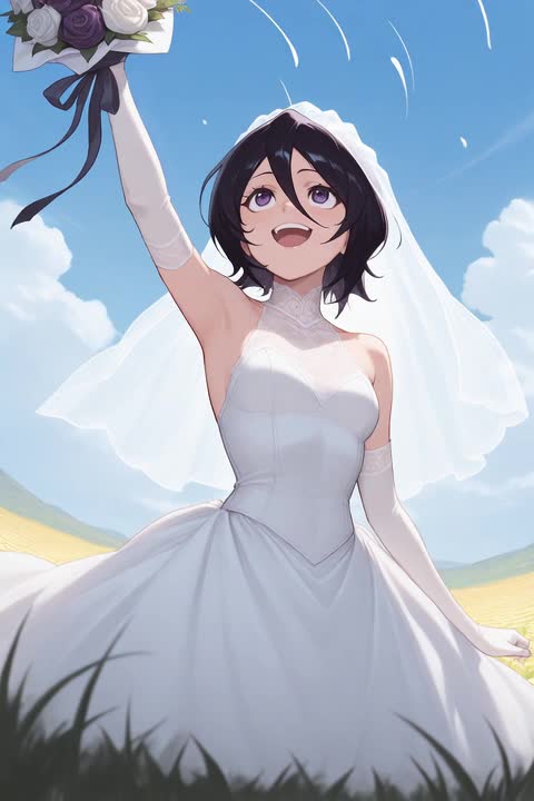 AI video #1022 by Semi:nehey:: kuchiki rukia, 1girl - by Semi:nehey: