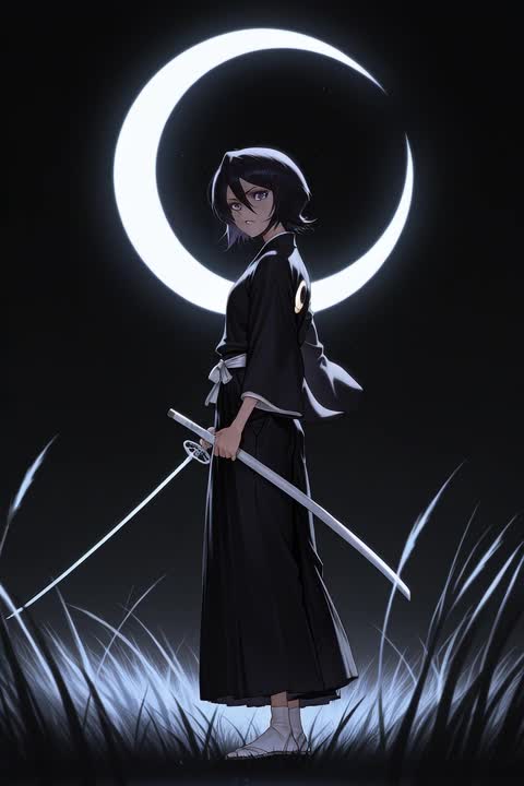 AI video #1023 by Semi:nehey:: kuchiki rukia, 1girl - by Semi:nehey: