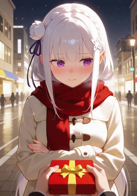 AI video #1029 by Semi:nehey:: emilia (re:zero), 1girl - by Semi:nehey: